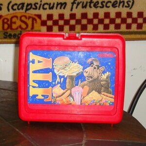 VTG 1987 ALF Lunchbox by Thermos Red Plastic Lunchbox